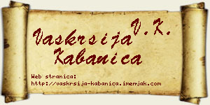 Vaskrsija Kabanica vizit kartica